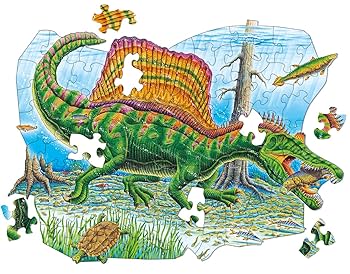 ②恐竜ジグソーパズル　スピノサウルス他20名　木額54×79㎝完成品　千　極美品 Amazon.co.jp: 恐竜ジグソーパズル スピノサウルス ([バラエティ